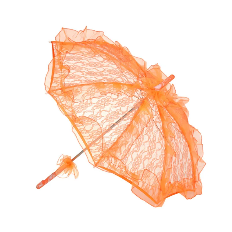 50/60CM Wooden Handle Lace Craft Umbrella Celebrity Black Lace Umbrella Parasol Wedding Photography Bride Umbrella Decor