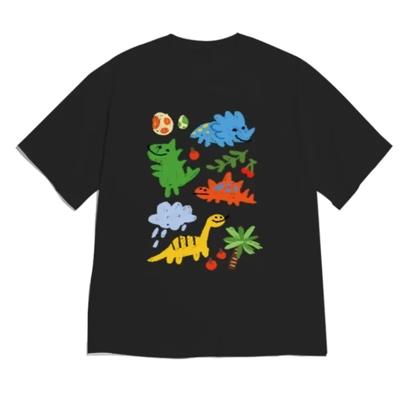 

Summer New Men's and Women's Casual T-shirt, Pattern Printed Summer Vitality Full Short Sleeve Street Style Clothing