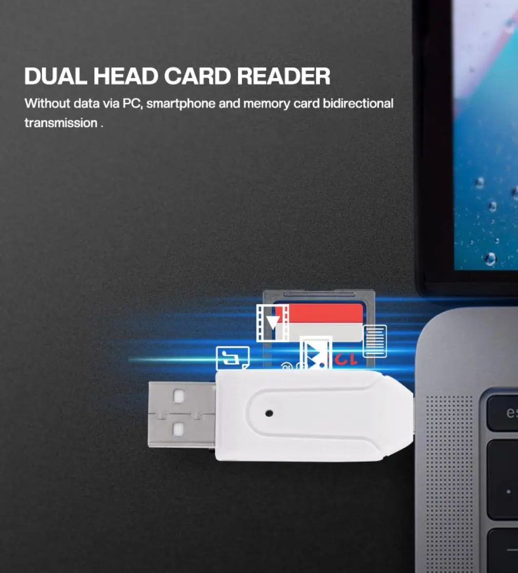 Type-C & USB 2 In 1 OTG Card Reader High-speed USB2.0 Universal OTG TF/SD For Android Computer Extension Headers Dropshipping
