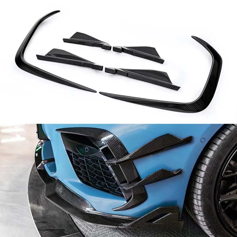 

Installed CMST Dry Carbon Fiber Front Bumper Air Vents 6-Piece Kit for M8 F91/F92/F93 (2018-2022) Tuyere