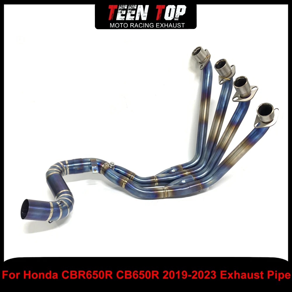 For Honda CBR650R CB650R CBR650F Exhaust Elbow Front Link Pipe 51mm Titanium Alloy Motorcycle Escape Exhaust Pipe CB650R 19-23