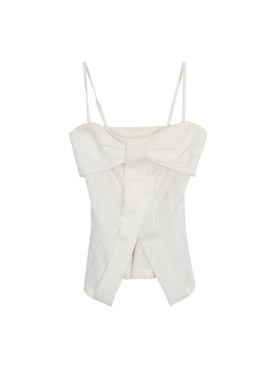 Red Celebri Studio Women's Strap Vest 2025 New Summer Outdoor Wear White Slim Hot Girl Chic Korean Sle Svel Top Women