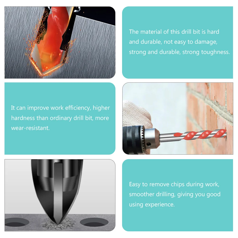 

4 Pcs Tile Drill Set Bit Electric Cement Bits Hole Opener Masonry for Concrete Tool