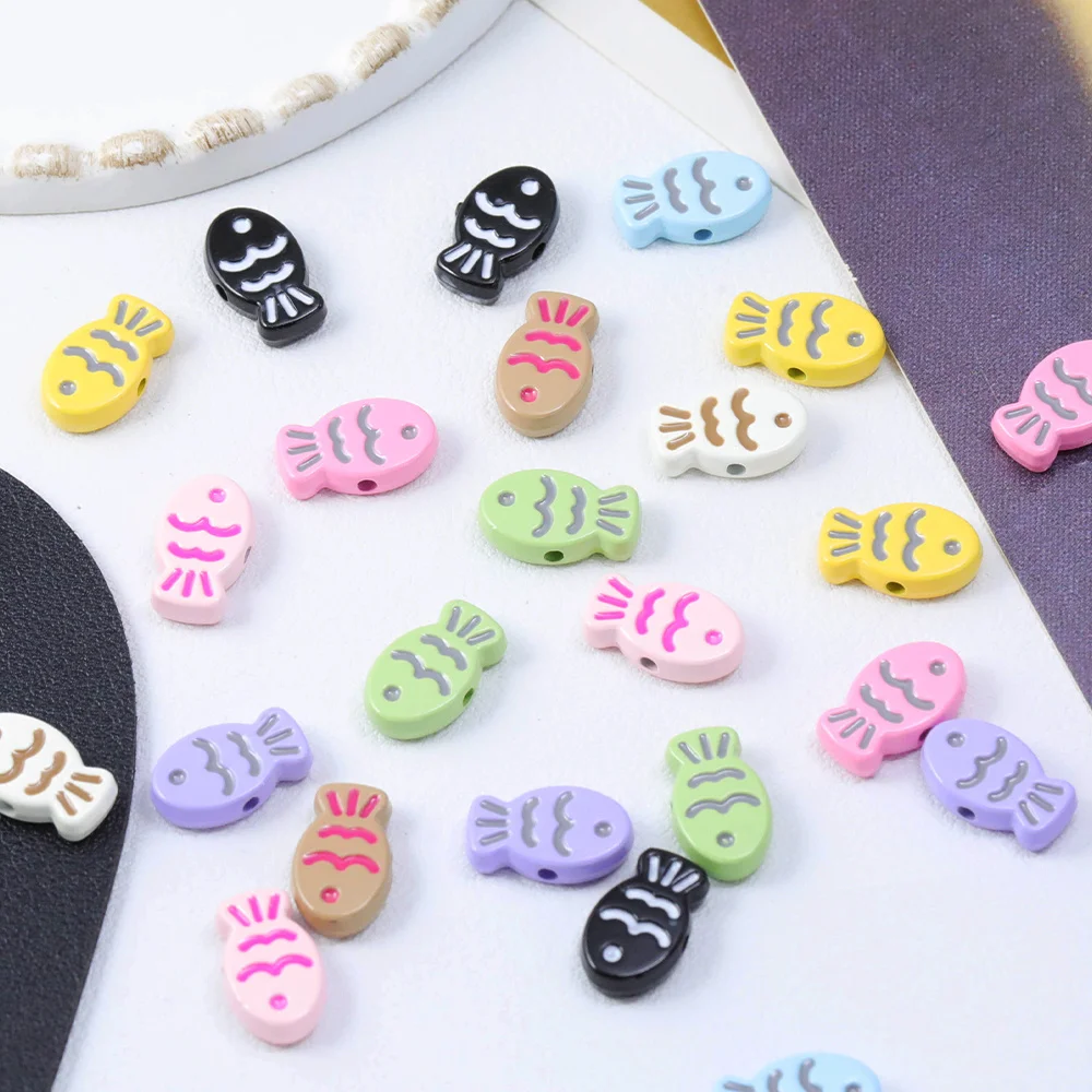 

Cordial Design 100Pcs 8*14MM Metal Beads/Jewelry Findings & Components/Oil Drop Paint Effect/Fish Shape/DIY/Hand Made #18696