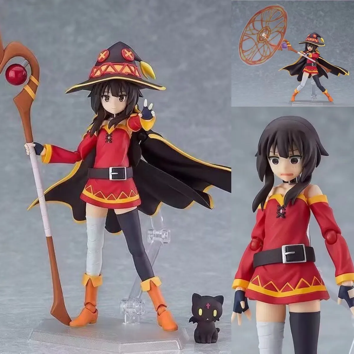 Kono Subarashii Sekai ni Shukufuku o! 2 Chomusuke Megumin Figma 407 Anime PVC Action Figure Toy Game Collectible Model Doll