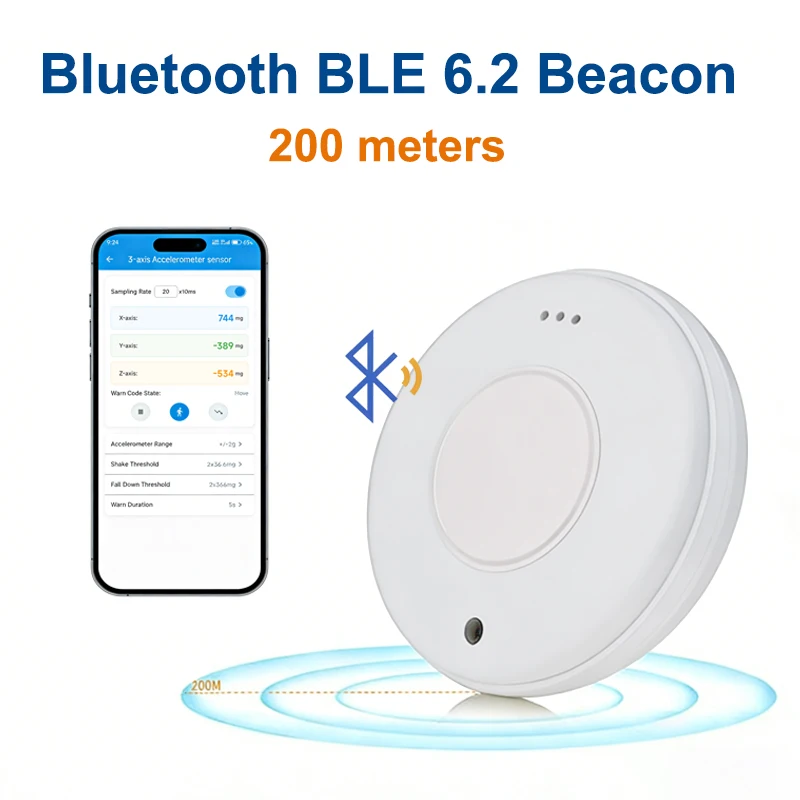 

Беспроводной модуль BLE 6.2 с акселерометром и зуммером, серия nRF54L, водонепроницаемый IP67, для маркетинга в торговых центрах, iBeacon, Eddystone