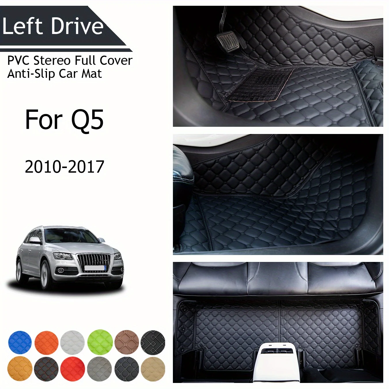 

Трехслойный ПВХ стерео коврик для Audi For Q5 2010-2017, противоскользящий автомобильный коврик, автомобильные аксессуары