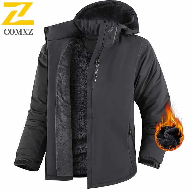 سترة رجالي مميزة للسفر في الهواء الطلق من COMXZ 2025 معطف مبطن خفيف الوزن غير رسمي نمط يومي للحماية من البرد ملابس الخريف والشتاء #2