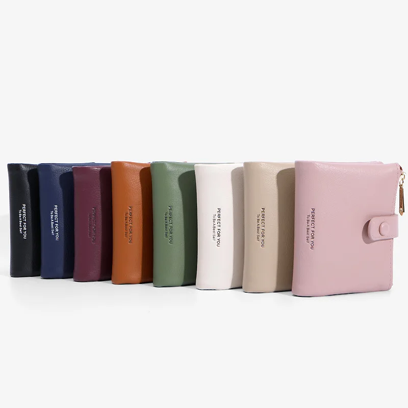 PERFECT FOR YOU Light Luxury Fashion Wallet for Women, 2024 New Short Card Wallet, Multi-card Slot Double Zipper Clutch