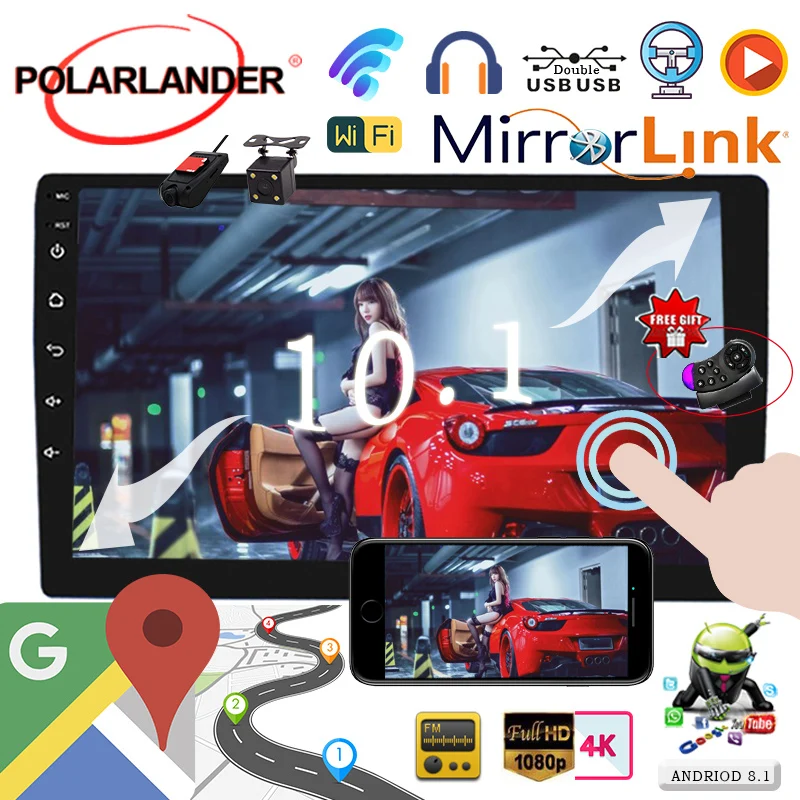 

2 din 10'' Car Radio Android 8.1 Multimedia Player GPS Navigation Universal WIFI Bluetooth MP5 Player for Kia Hyundai Toyata