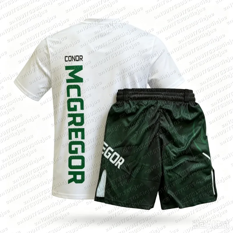 2026 Summer Top MMA Octagonal Cage Conor McGregor Tshirt Shorts Set Men Kid Sports Training Running Speed Drying Fighting Set