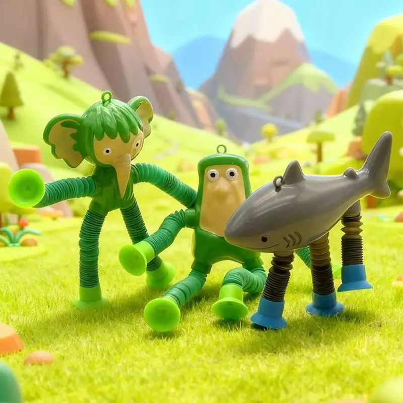 تونغ تونغ صحور ‌   شفط كأس اللعب أنابيب البوب الإجهاد الإغاثة تلسكوبي ألعاب يدوية منفاخ الحسية اللعب مكافحة الإجهاد ضغط لعبة هدية