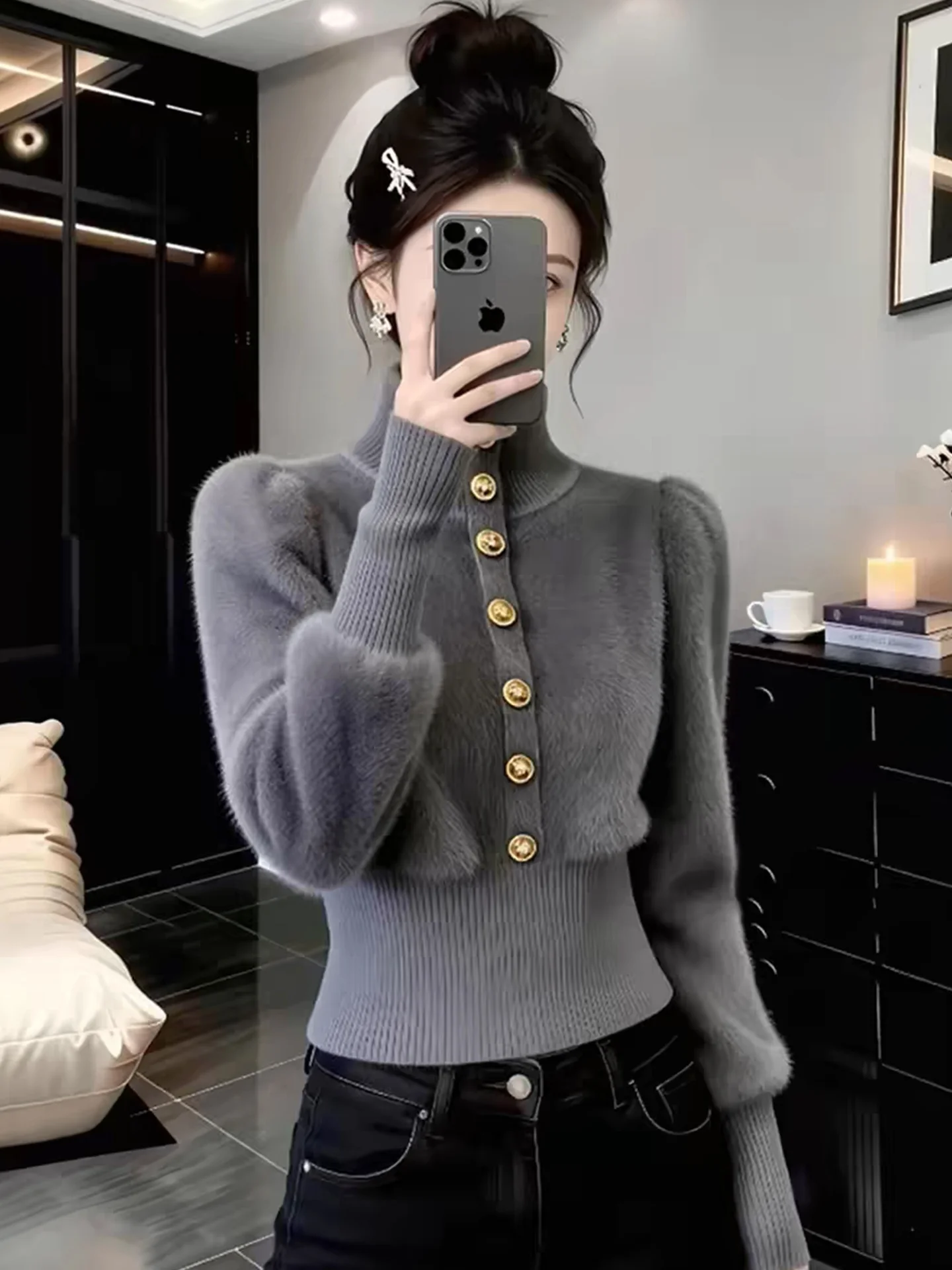 

Модный комфортный трикотаж с длинным рукавом для женщин, универсальный, весна 2026, высококачественный европейский бренд Camere.