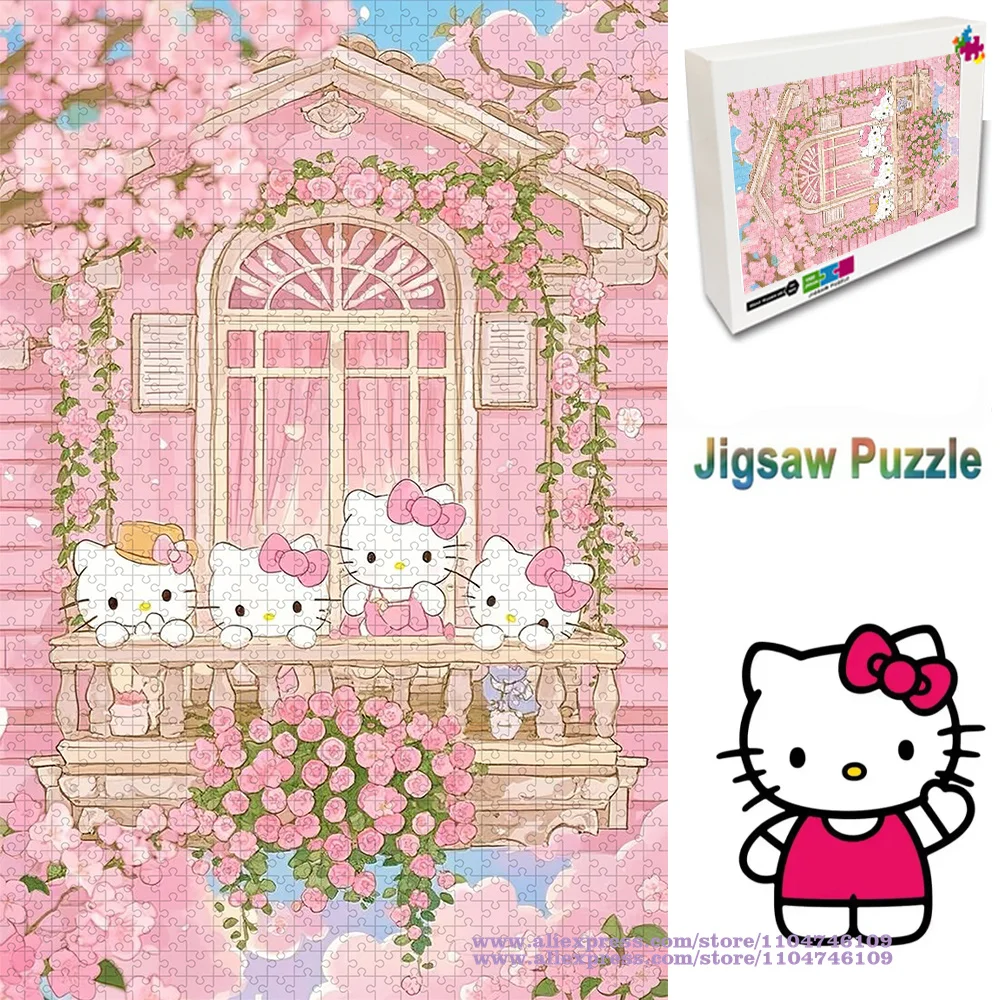 

Sanrio Hello Kitty Puzzle Jigsaw Cartoon Anime Character 108/200/300/500/1000/1500Pcs Intelligence Puzzles for Kids & Adults