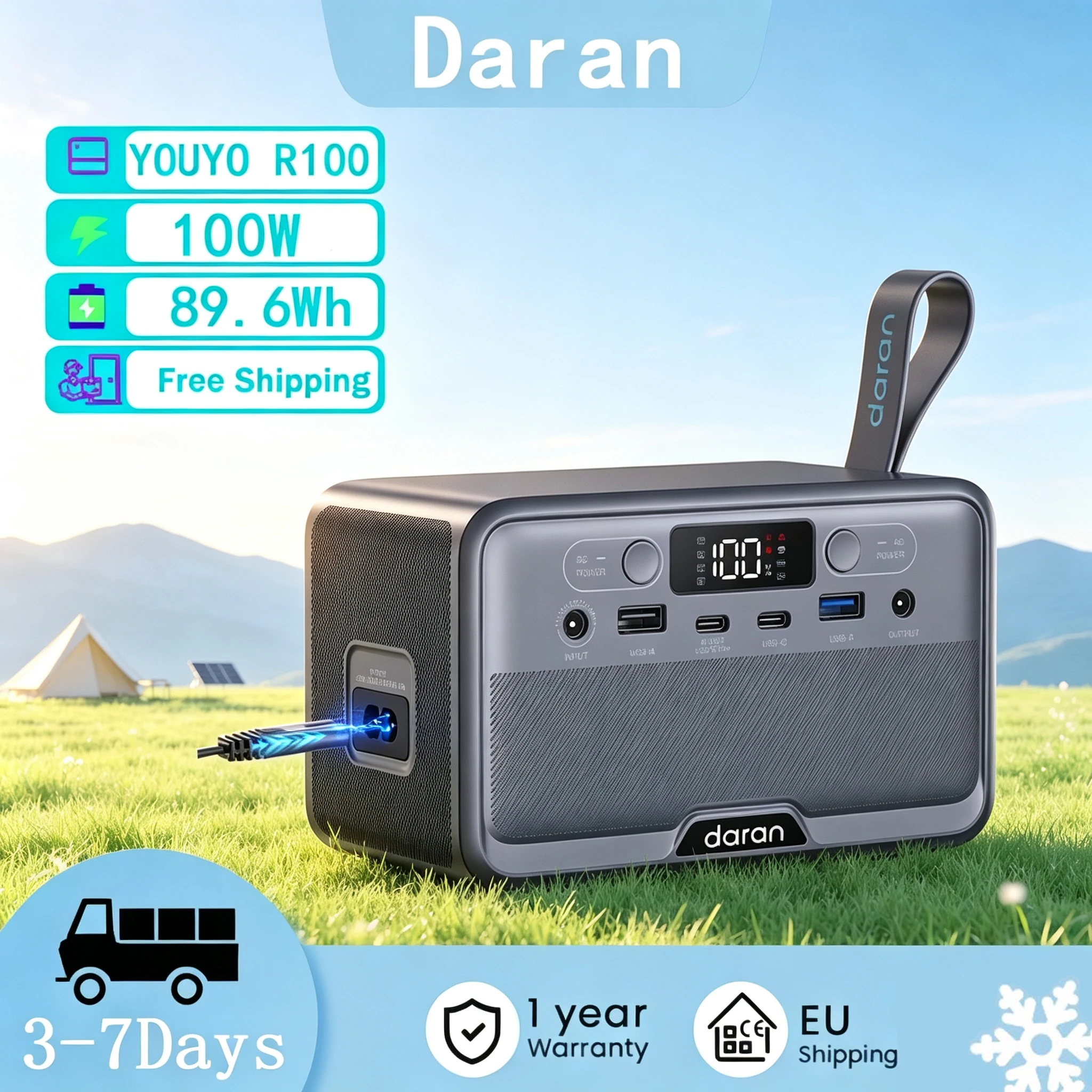 Daran YOUYO R100 100W Tragbare Powerstation 89,6Wh LiFePO4-Batterie für …