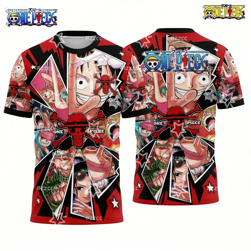 Herrenmode One Piece T-Shirt Zoro Art Print Jungenkleidung Mädchen Kurzarm Herren Jersey Leichte Oberteile