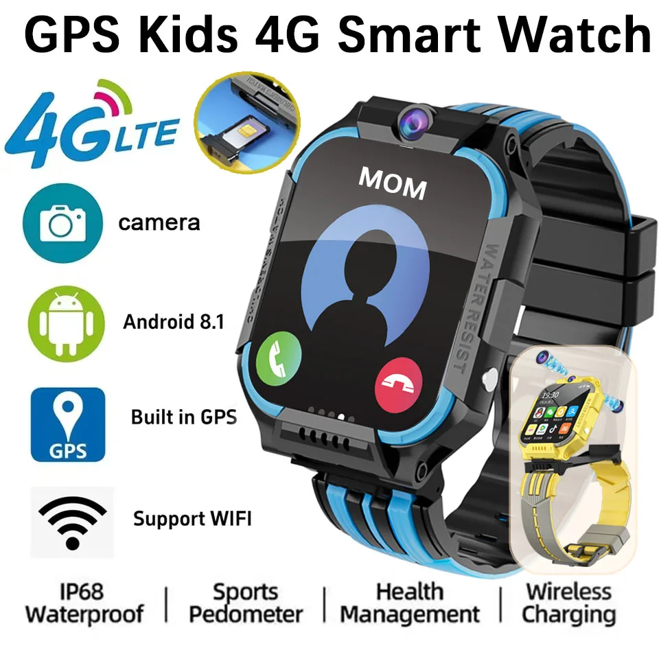 New 4G 5G Full Network Children's Smartwatch Locating Teenage Card Insertion Student Middle High School Boys Girls Kid's Watch