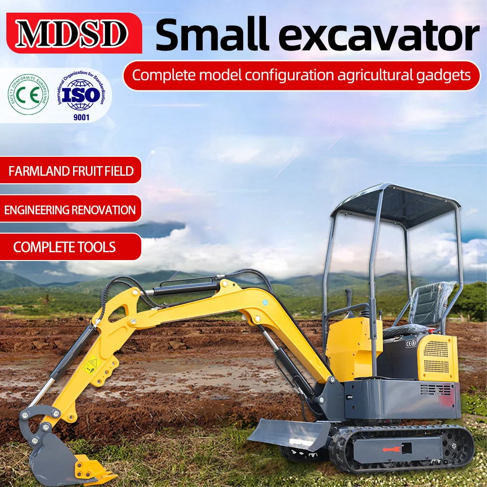 Spedizione veloce Mini escavatore cingolato da 1,2 tonnellate EPA EURO5 Motore Mini escavatore idraulico Mini escavatore agricolo Vendita personalizzata