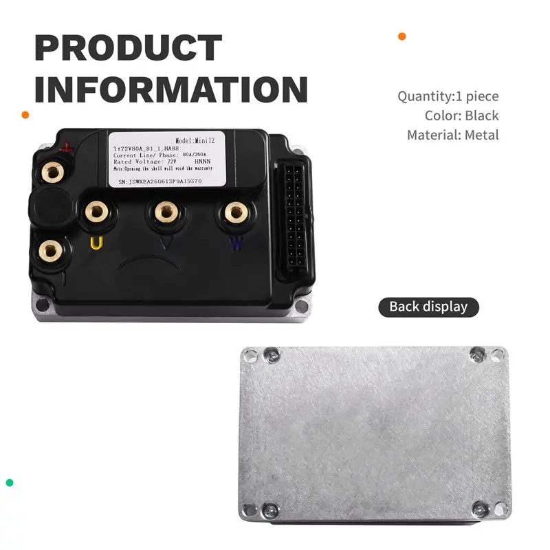 For Fardriver 72260 Mini 12 80A/260A 2000W 72V Sine Wave Hall Motor Controller- Electric Scooter Motor Control Unit