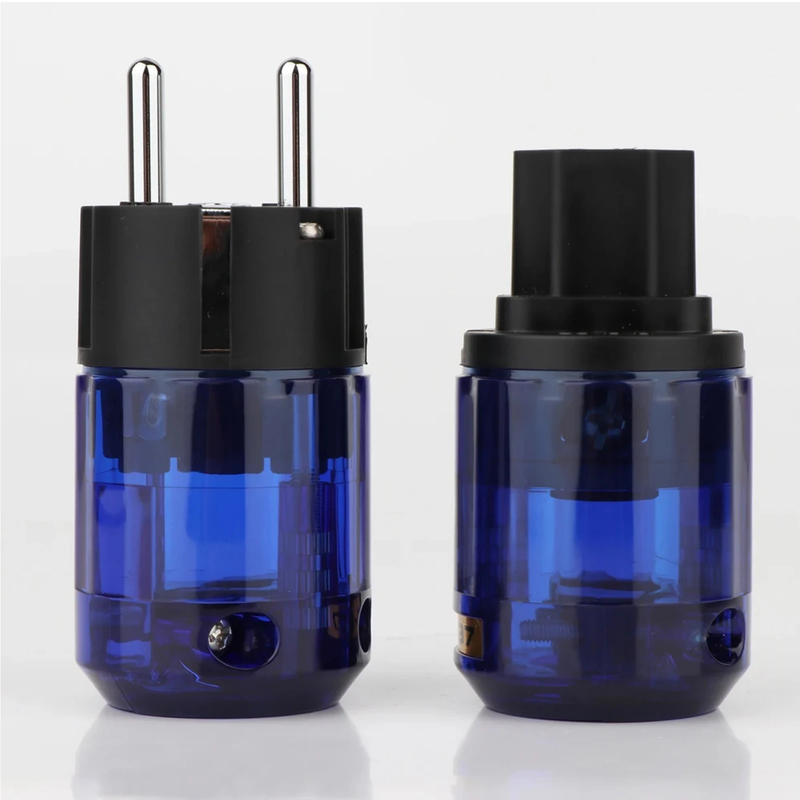 P-037(BR) Hifi Audio Amplifier Power Line EU/US Plugs Rhodium Plated IEC Male/Female Connecter for DIY Speaker Main Power Cable