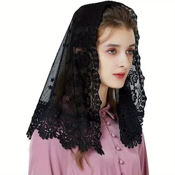 Shi Huaisha Mantiara Lace Stole, Romantic White and Elegant Black, with Exquisite Lace Edge Bridal Veil