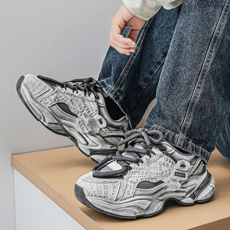 

Новые мужские кроссовки 2026 года, всесезонные, удобные, на платформе, для активного отдыха, модные повседневные спортивные кеды, размер 46