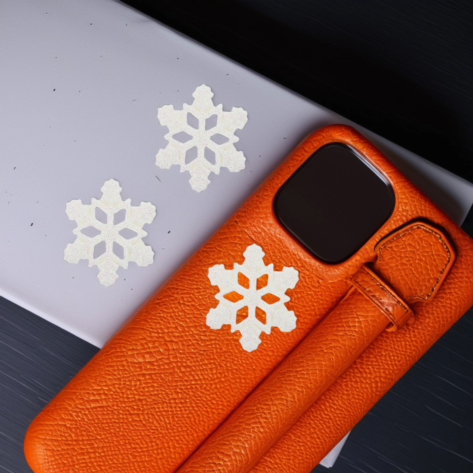 

1Pack Christmas Glitter White Snowflake Resin Embellishments DIY Phone Case Hair Clips Headbands Craft Supplies