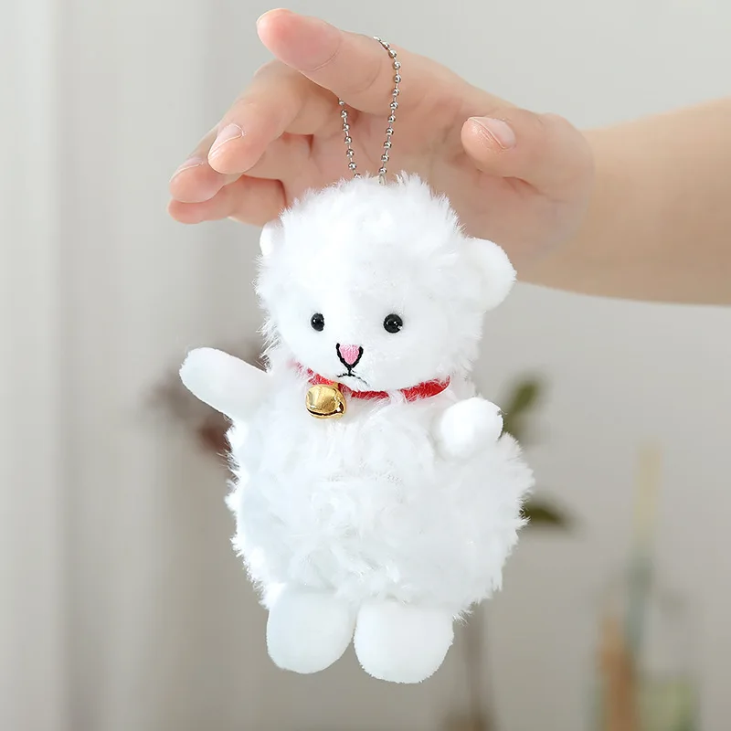 Pequena ovelha boneca internet celebridade brinquedo de pelúcia estudante bonito dinossauro boneca saco pingente chaveiro pingente chave do carro pingente