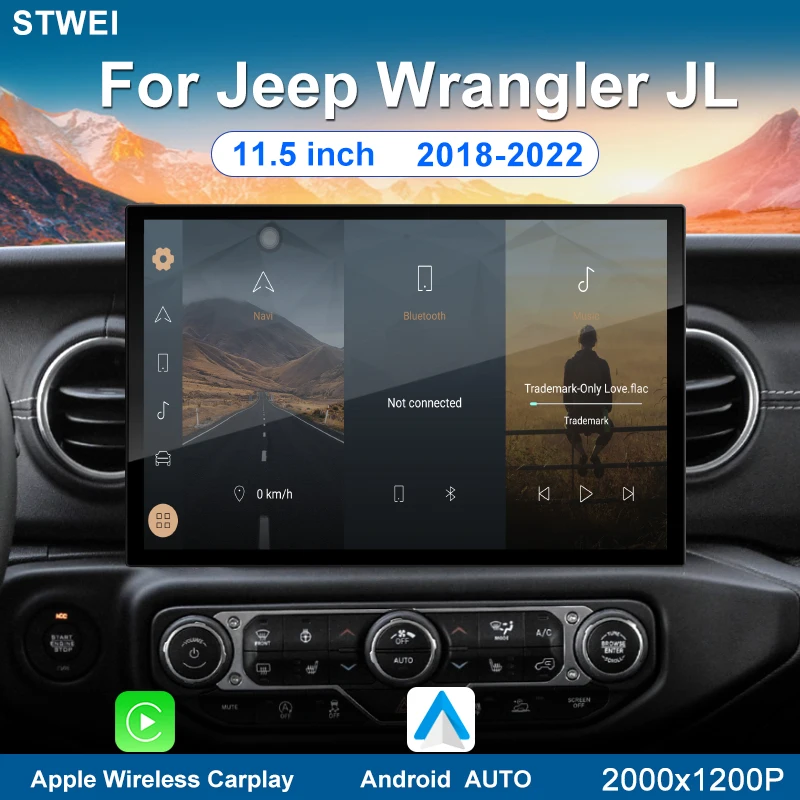 

For Jeep Wrangler JL 2018-2021 11.5-inch Car Radio Multimedia Player GPS Navigation stereo Android 13 Carplay Android Auto