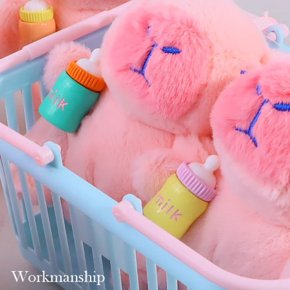 ขวดสีสุ่ม Capybara ตุ๊กตา Plush 11 ซม.ขวด Series พวงกุญแจกระเป๋าเป้สะพายหลังจี้ของเล่นแบบพกพาน่ารัก