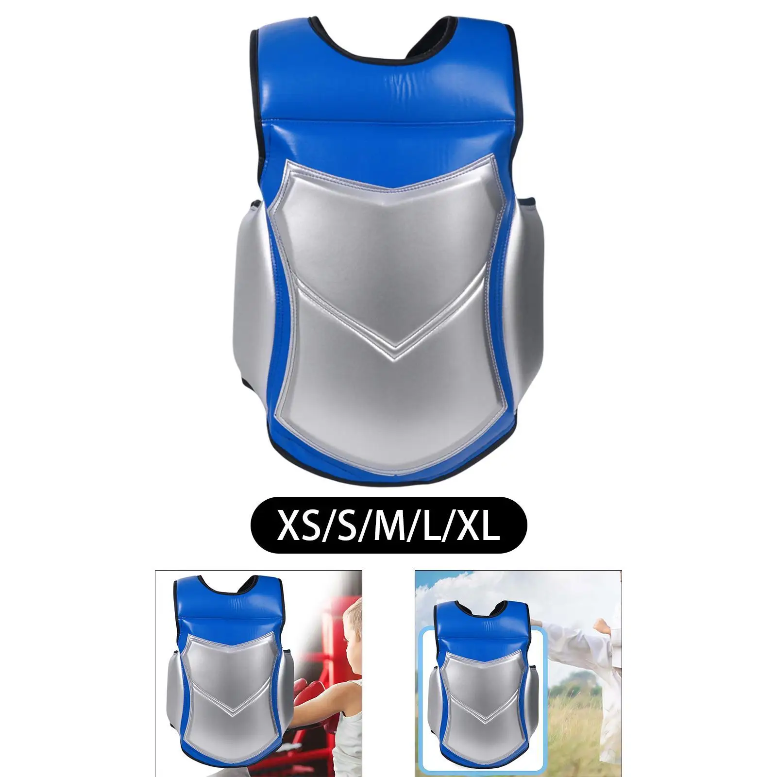 

Karate Chest Protector Boxing Ergonomic Design Workout PU Children Adults
