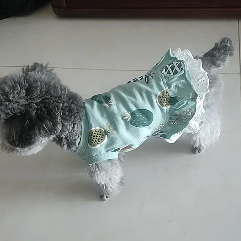 Cozy Cotton Cat Dog Dress Skirt Summer Pet Clothes for Small Dogs Yorkshire Shih Tzu Teddy Dresses Puppy Clothing cachorro roupa