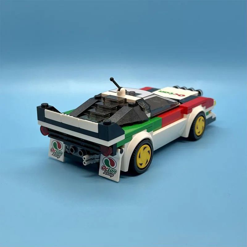 MOC-113272 clássico 90s icônico carro esportivo blocos de corrida modelo 246 partsmoc criativo meninos crianças aniversário blocos de construção brinquedo presentes