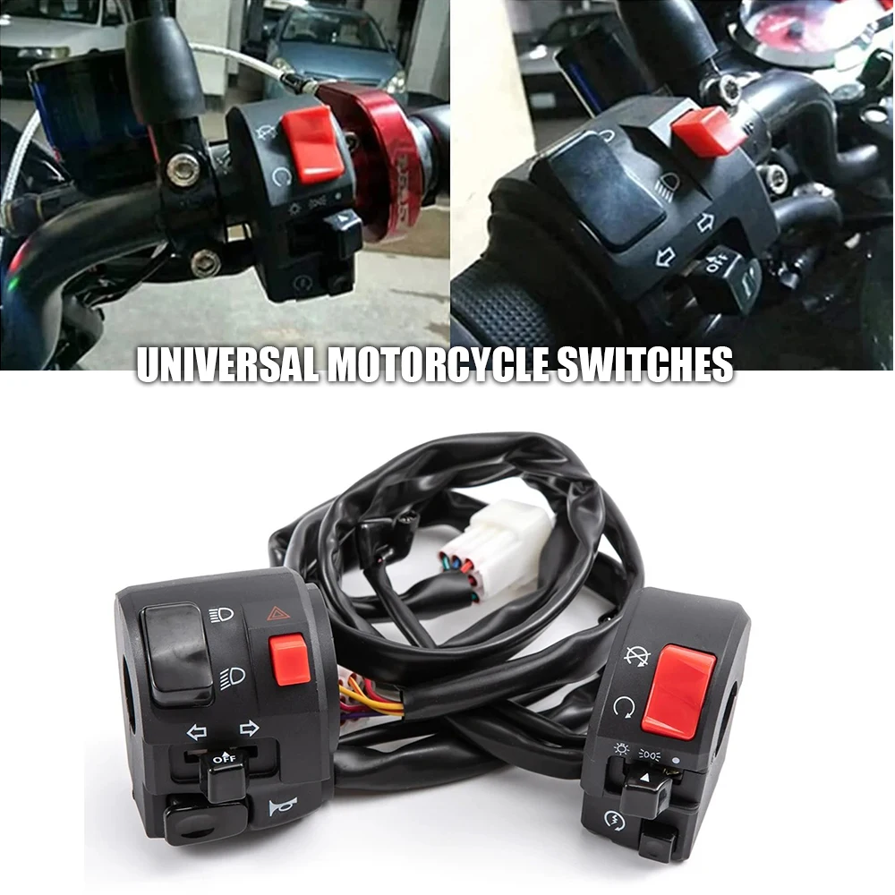

22mm Universal Motorcycle Switches Motorbike Horn Button Turn Signal Electric Fog Lamp Light Start Handlebar Controller Switch