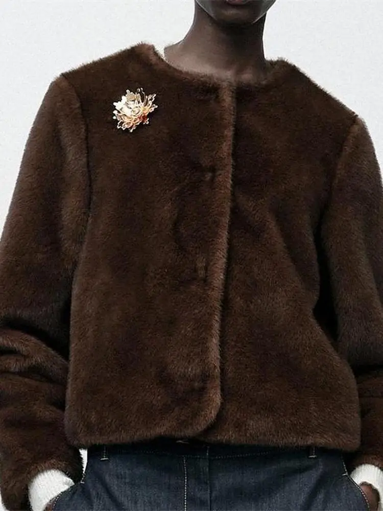 

Новая женская теплая шуба из искусственного меха под норку с длинным рукавом, без кожи, прямого кроя, в уличном стиле, осень-зима, 4369100