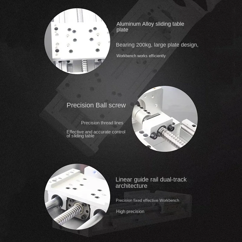 Precision Manual Ball Screw Slide Table Module Cross Platform for Instrument Parts Bearing Sliding Table Stroke 100-500