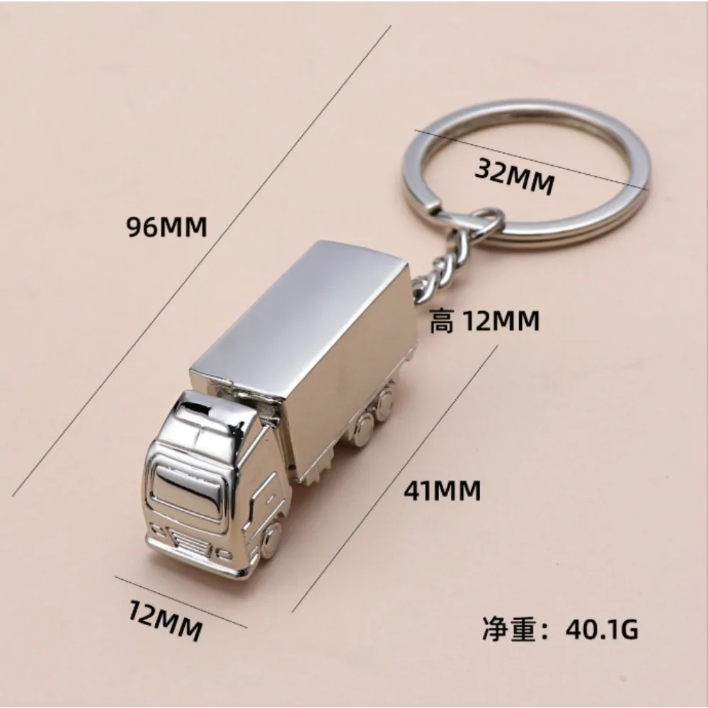 Creative Truck Style Model Keychain Fashion Metal Car Key Chain Custom Logo Silver for Men Bag Keyring Ring Accessorie Gift
