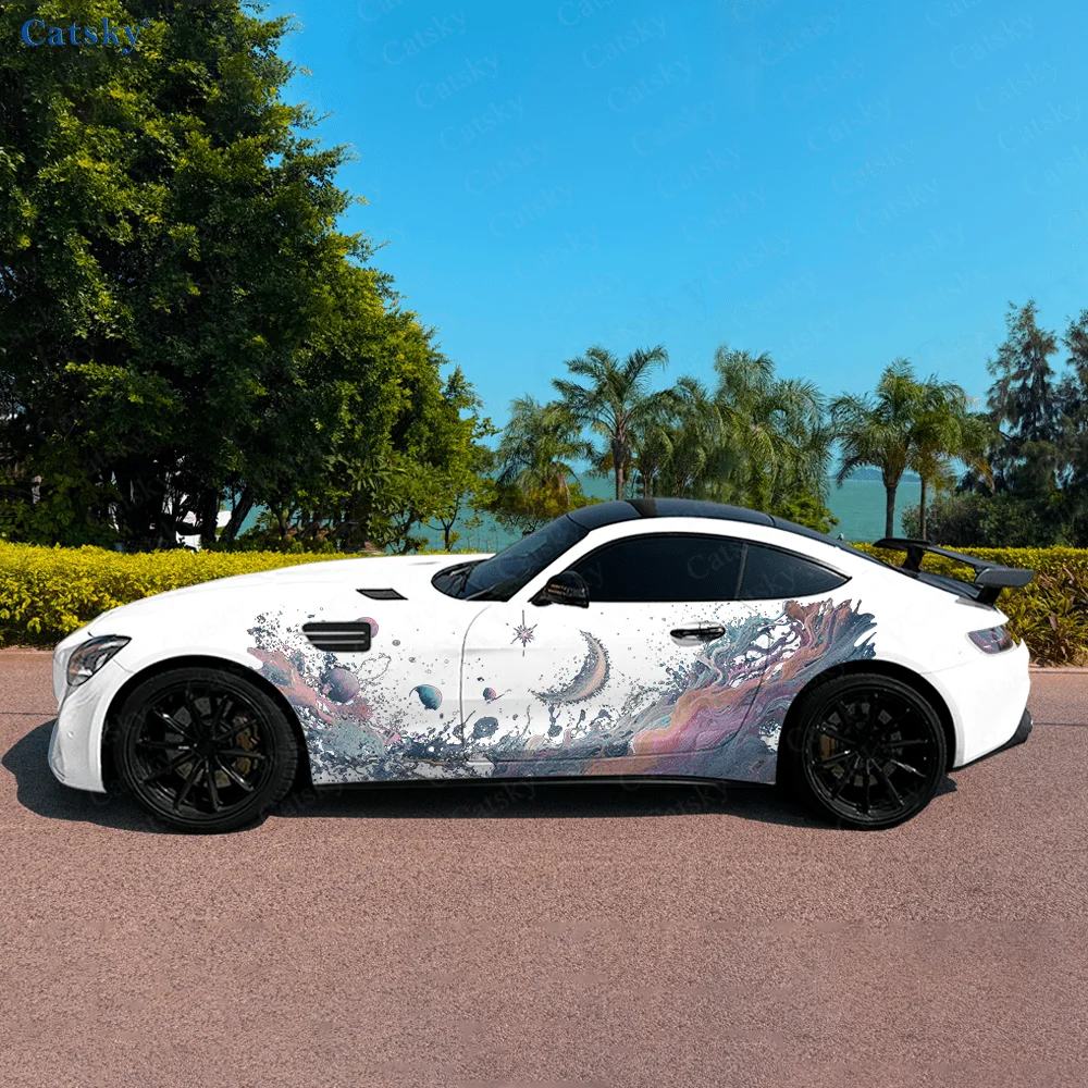

Colorful Universe Splash Car Side Sticker Decor, PVC Waterproof Scratch Resistant Decal, Car Protection, Auto Accessories Gift