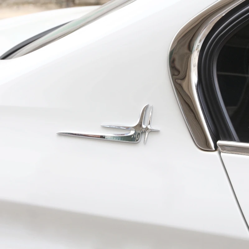 

For Mercedes Benz C E Class W205 W213 16-29 ABS Silver Car Lengthened Standard rear side emblem Trim 3D Sticker Car Accessories