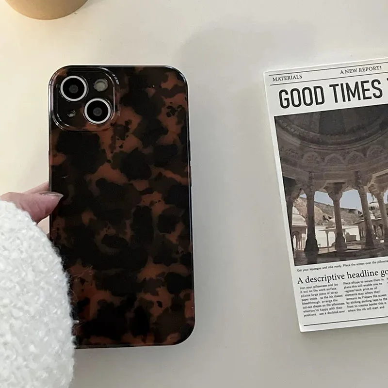 Tortoise Leopard Print Suitable For iPhone 14 Pro Max Phone Case 15 12 13 11 Pro Anti Drop Protective Case