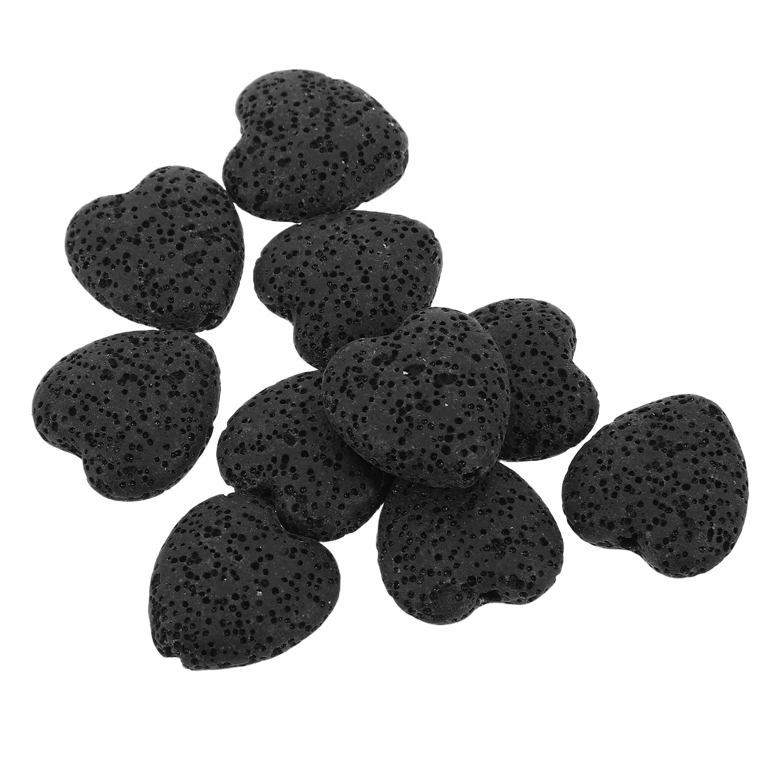 Lot de 10 diffuseurs d'huiles essentielles en pierre volcanique en forme de cœur, pierres aromatiques naturelles sans flamme pour la maison
