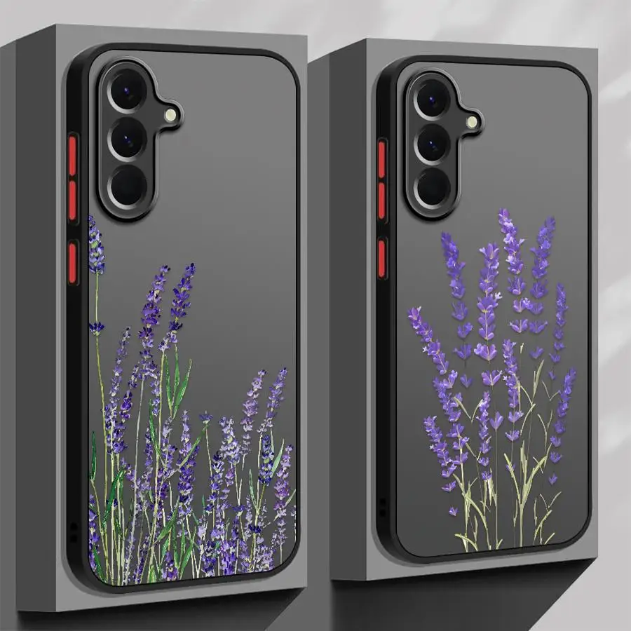 Чехол с цветами лаванды для Samsung Galaxy A25 A26 A52 A56 A22 A21s A54 A34 A24 A35 A36 A73 A53 Задняя крышка телефона