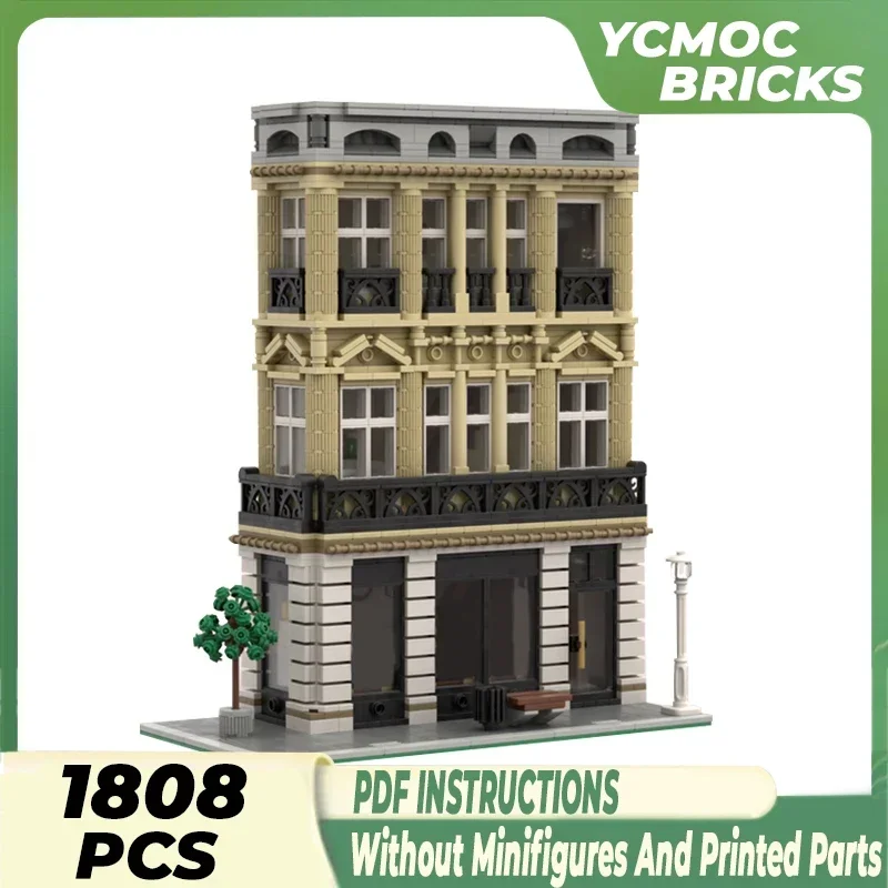 Street View Model Moc Building Bricks Corner Parisian Boutique Technology Modular Blocks Gifts Christmas Toys DIY Sets Assembly