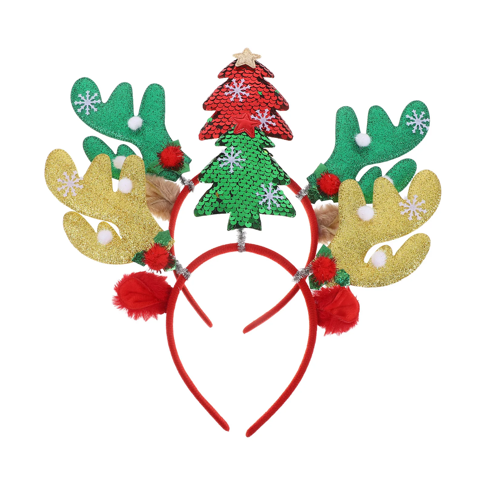 

2Pcs Christmas Reindeer Antlers Headband Cute Deer Headband for Holiday Party Costume Photography Accessory