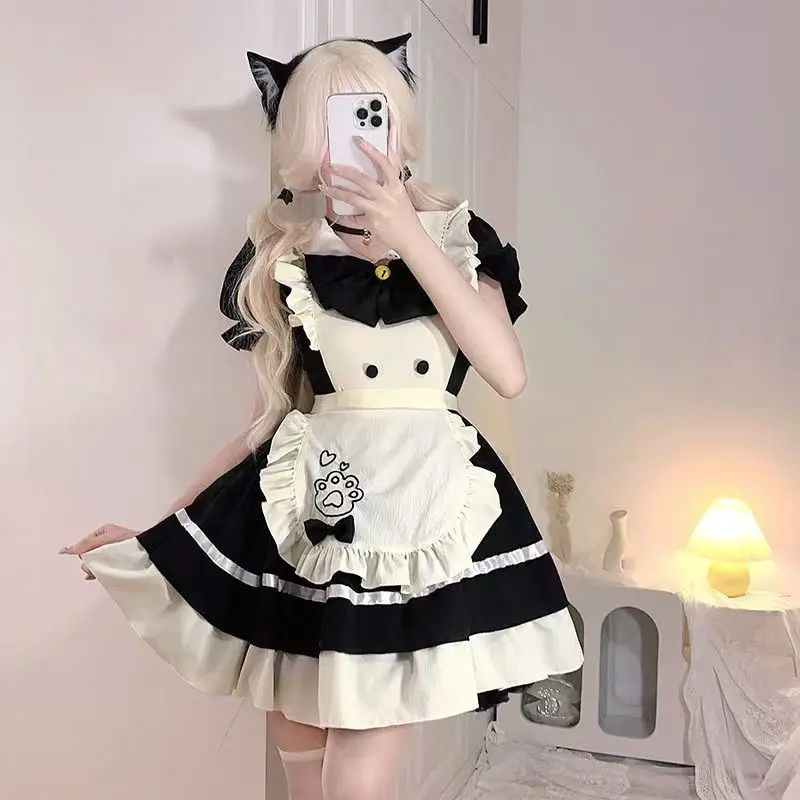 

Cute Maid orm Dr Set Lolita Sle loween Косплей Женский Faion Outfit School orm Work orm Mid-Year