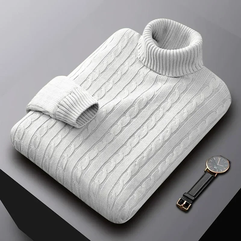 Maglione dolcevita da uomo in tinta unita alla moda coreano sciolto di grandi dimensioni casual versatile pullover in maglia abbigliamento casual da uomo