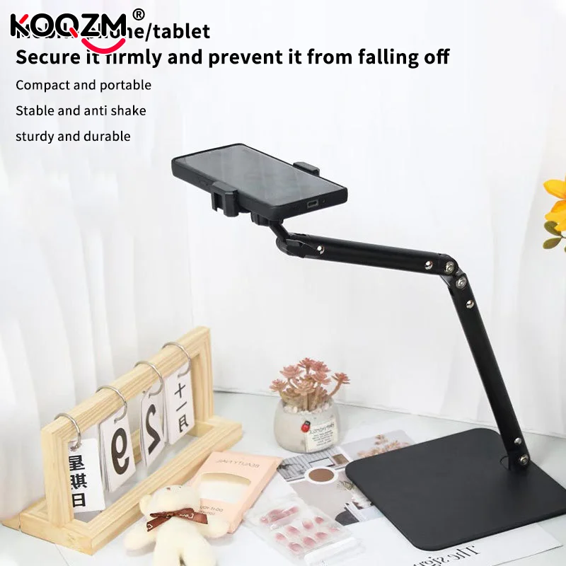 

User-friendly Adjustable Fold-up Phone Stand for Live Streaming and Photos - Compatible with iPhone 16, iPad and Xiaomi
