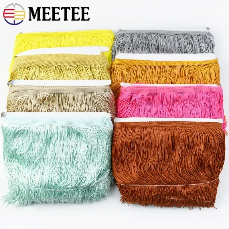 

10Meters Meetee 10/15/20/30cm Colorful Tassels Fringe Trim Lace Ribbon Latin Dance Dress Garment Decor Sewing Accessories