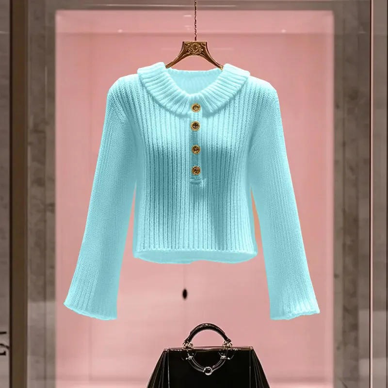 

2026 New Fashion Knitted Sweater O-Neck Pullover Women Autumn Temperament Long Sleeve Slim Knitwear Sweaters Ladies Tops W1144