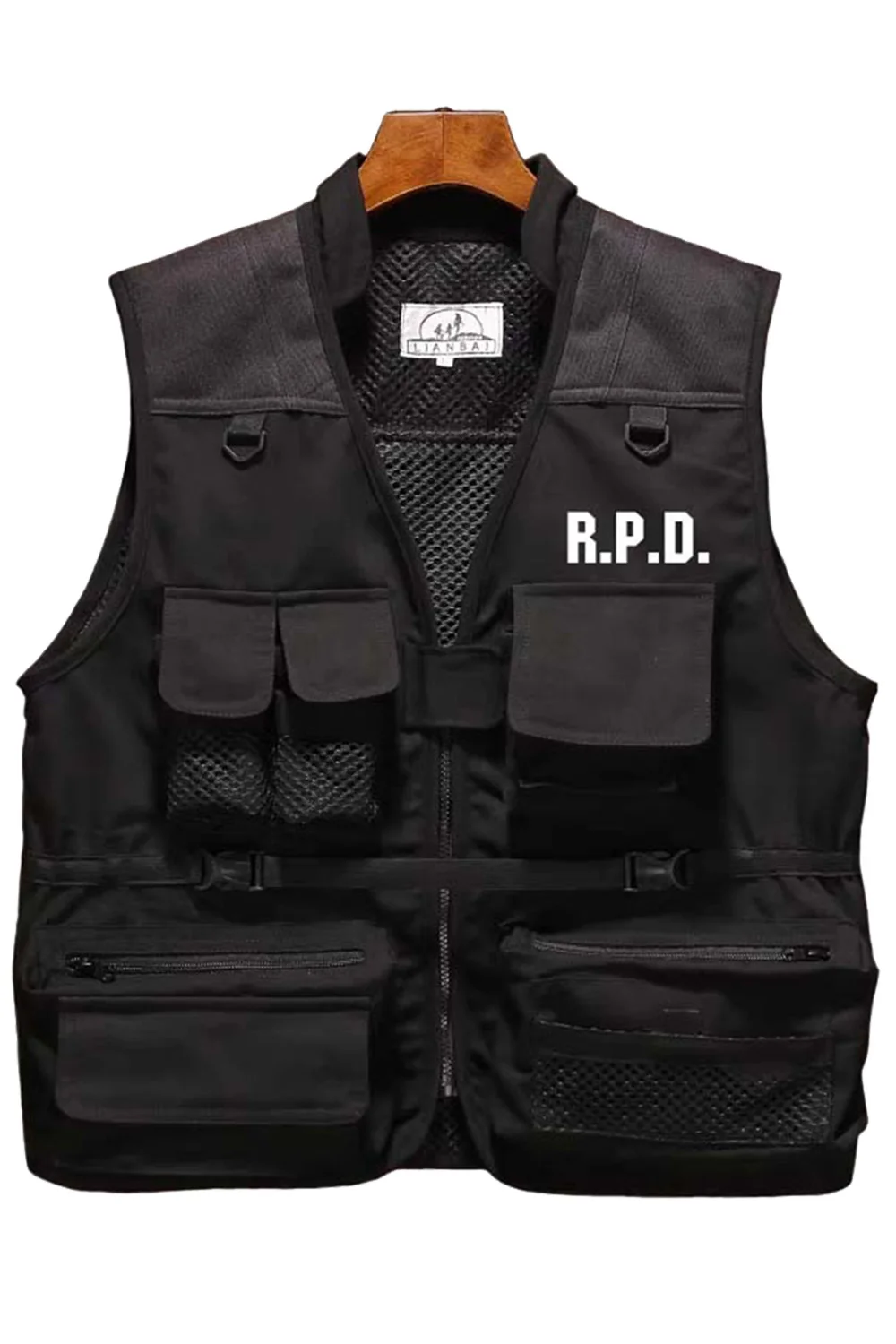 Commercio all'ingrosso Leon Cosplay gioco di ruolo gilet tattico nero gioco di rischio biologico Resident Re Costume Men Roleplay Fancy Dress Up Party Cloth